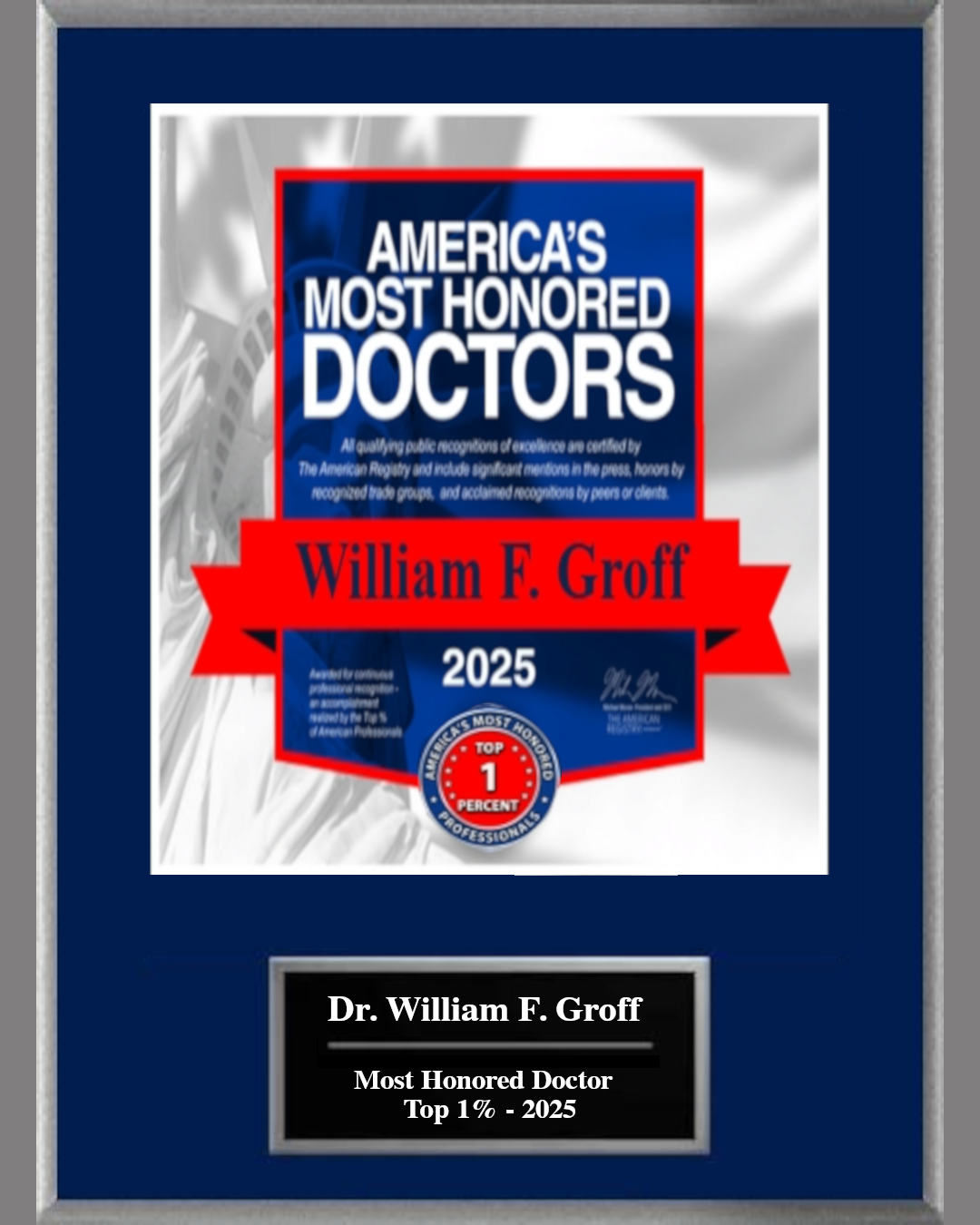 Dr William Groff: 2025 Ammericas Most Honored misc2